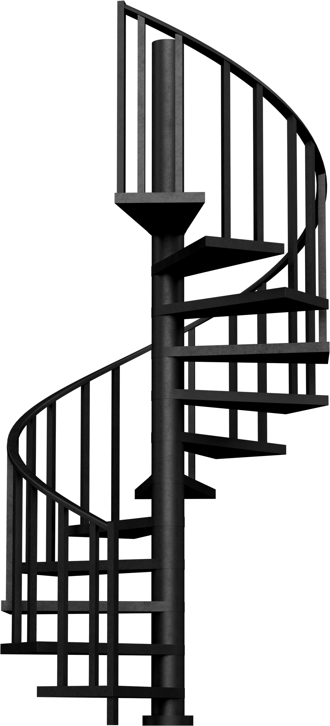 3D rendering illustration of a spiral staircase