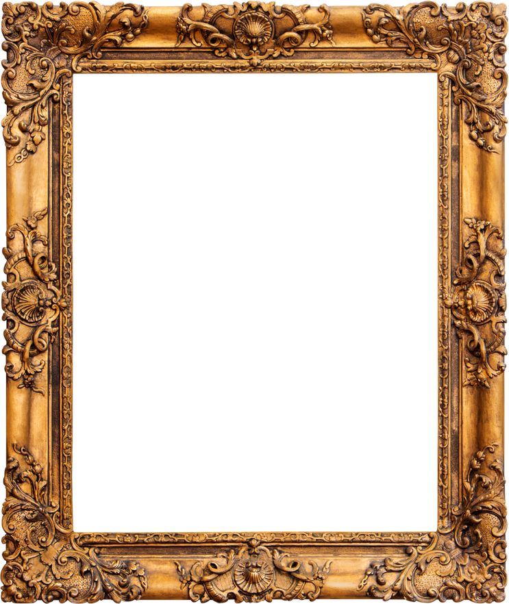 Wooden Vintage Rectangular Gilded Antique Empty Picture Frame